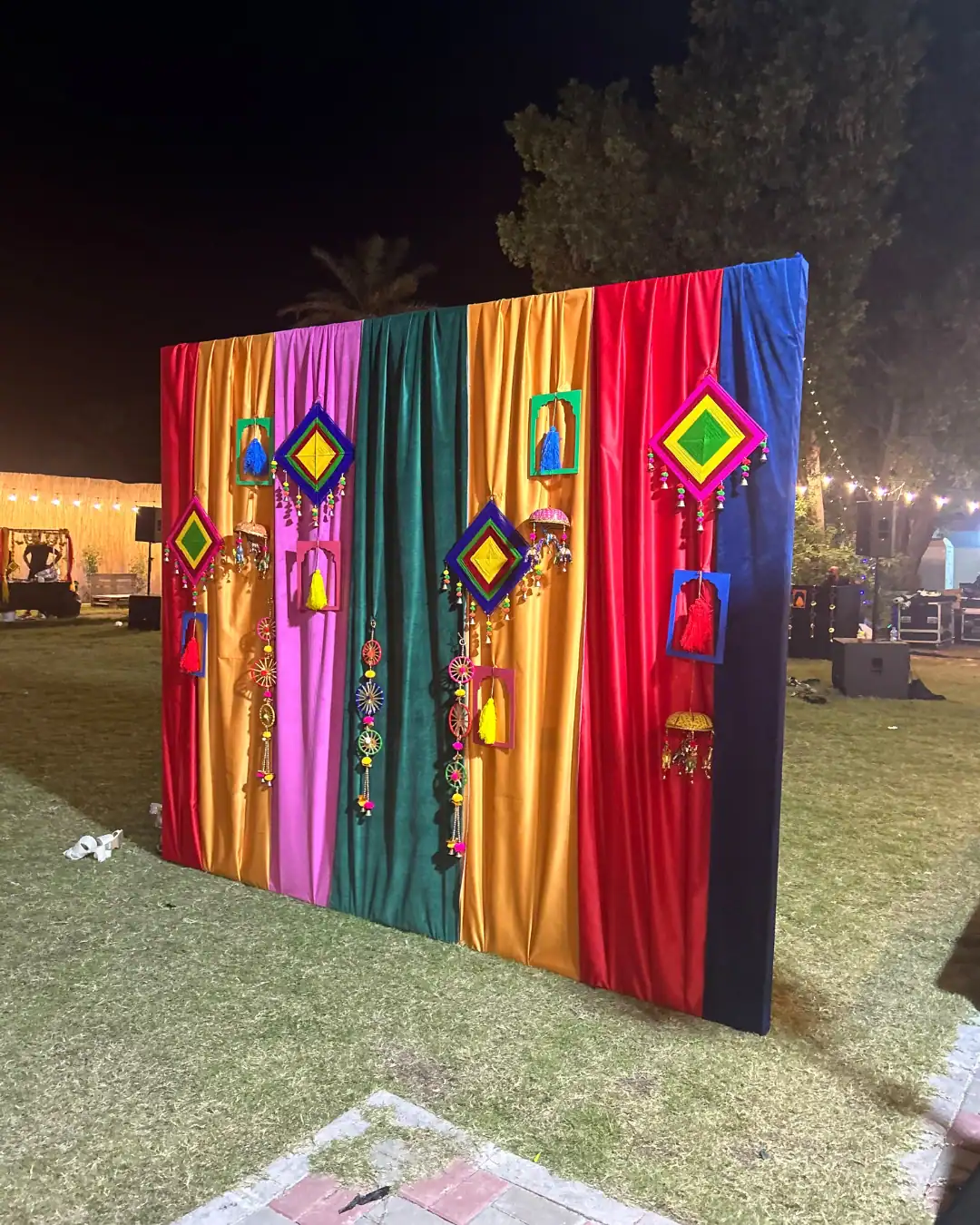 Family festival celebration in an outdoor venue